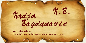 Nadja Bogdanović vizit kartica